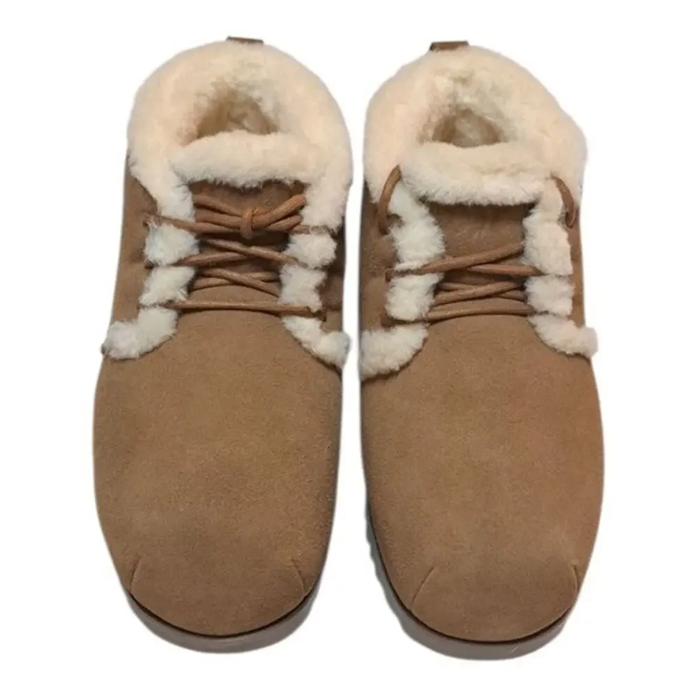 UGG Pumped Lace-Up Chestnut Suede Comfort Women's Slippers Size US 10 /UK 8 NEW